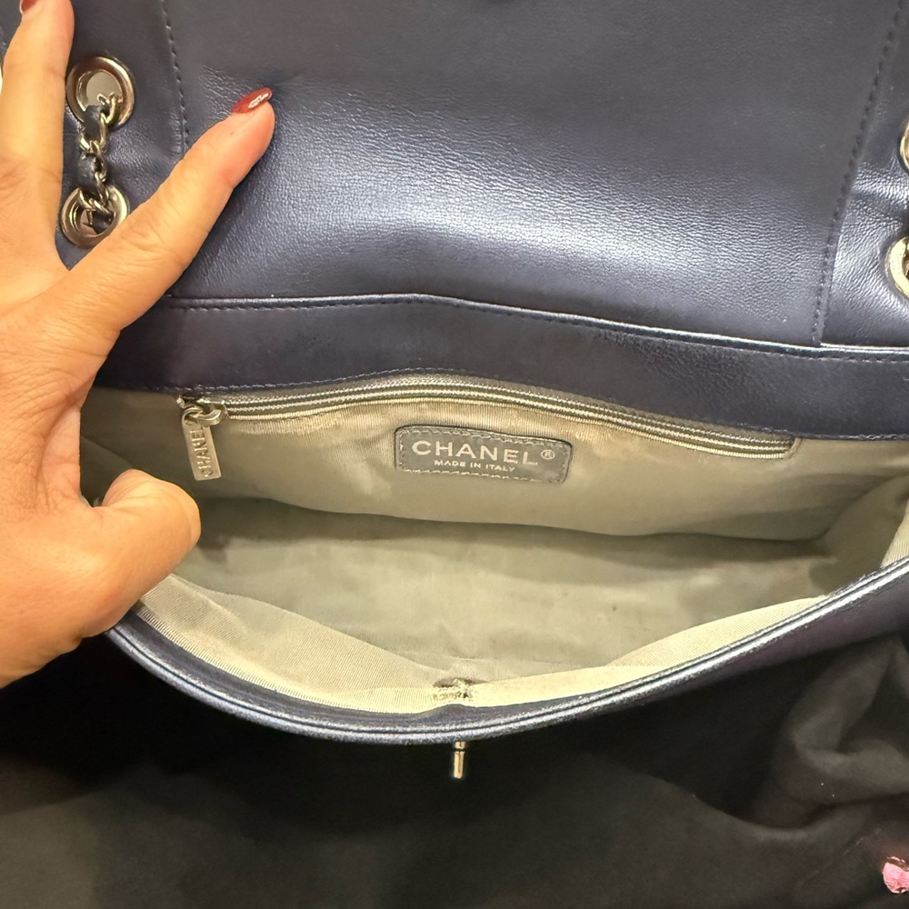 CHANEL Metallic Blue Mademoiselle Flap Bag - Picture 9 of 15
